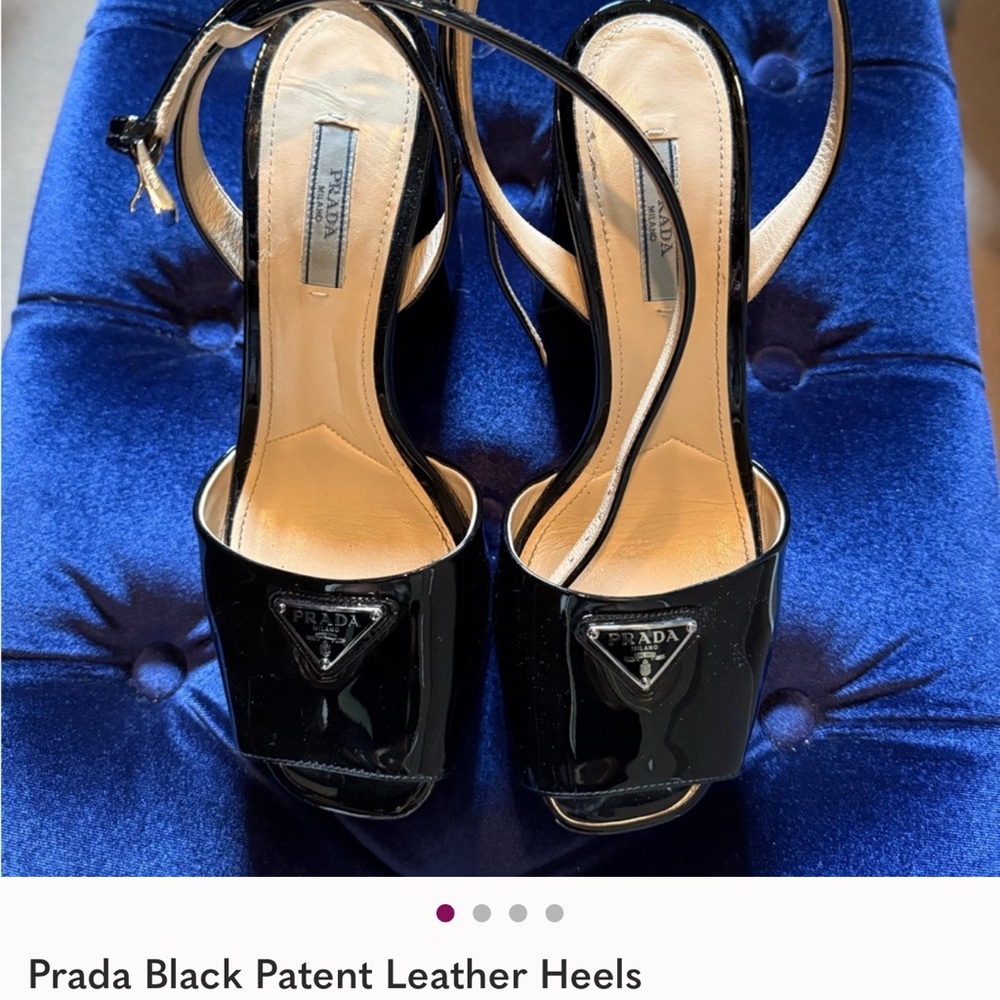 Prada Glossy Black Platform Heels - Picture 5 of 7